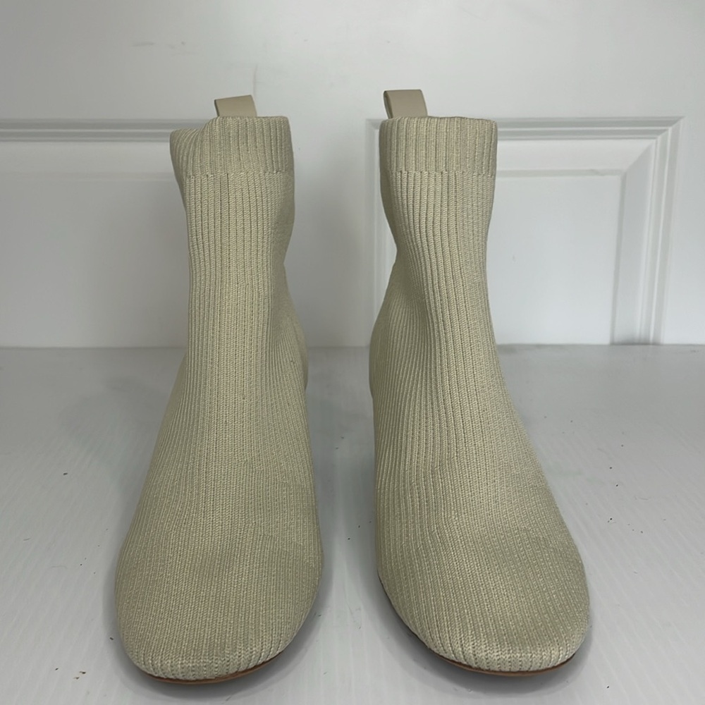 Everlane The Glove Boots Size 7.5 Bone Cream Stacked Heel - Picture 5 of 14
